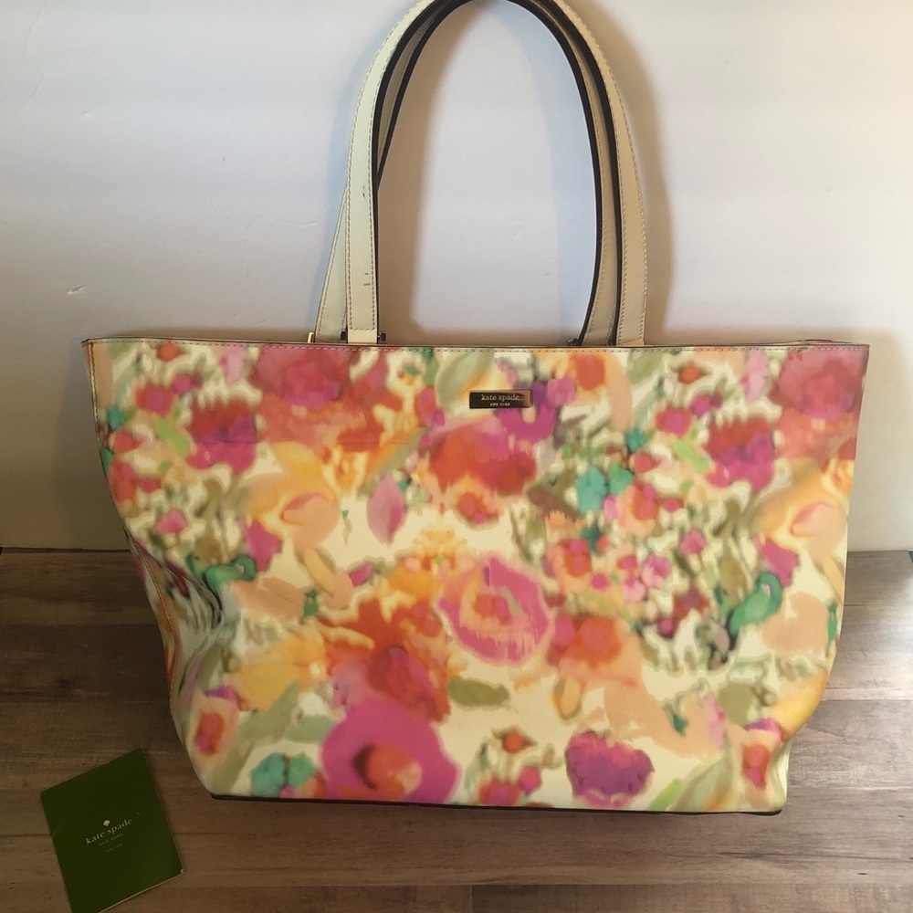 Kate Spade Large floral water color tote